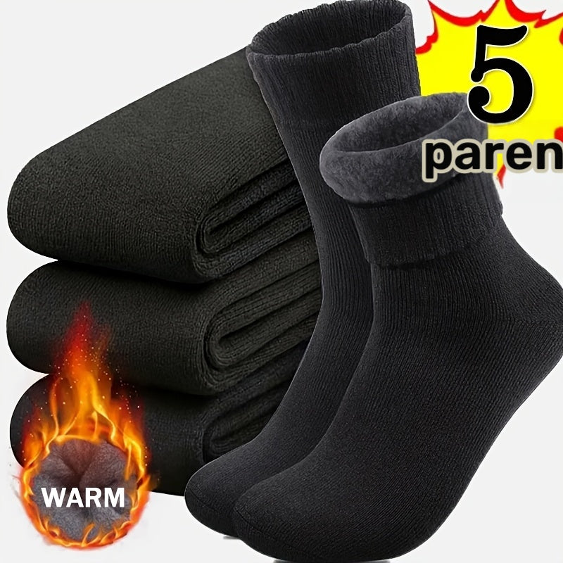 3/5 paar heren winter warme sokken super dikke pluche sokken unisex winter outdoor warme sokken koude bestendige tube sokken perfect cadeau, zwart, koffie en donkergrijs gemengd willekeurig
