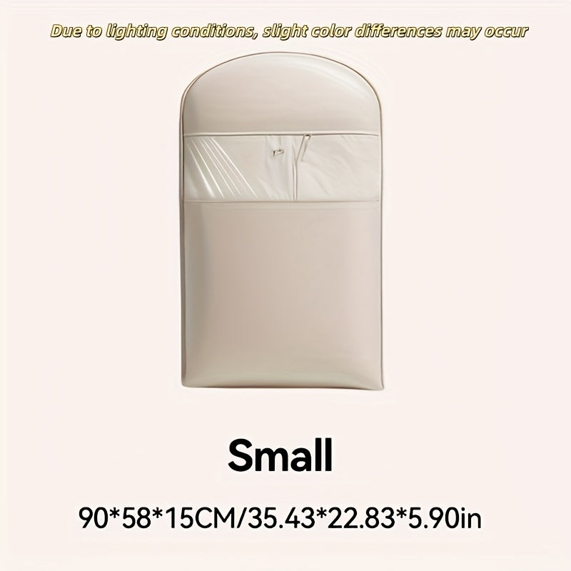 3-Maten Roze En Beige Compressie Hangende Opbergzakken (90/110/130Cm) - 40% Ruimtebesparende Vacuüm Seal voor Donsjassen En Winterkledingkast, Doorzichtige Luxe Opslag/Duurzame Rits