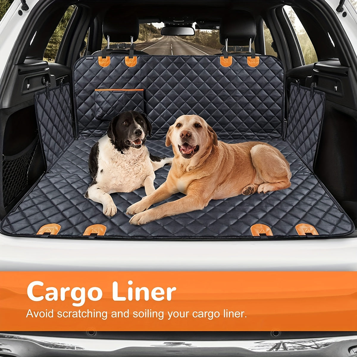 Honden autostoelhoes, 100% huisdierenzitmat 600D zwaar uitgevoerd, krasbestendig, antislip, duurzaam, zacht, achterbankhoes voor auto's, vrachtwagens en SUV's, spatwaterdicht