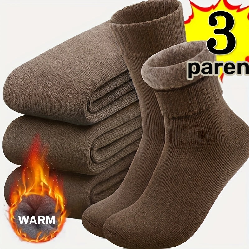 3/5 paar heren winter warme sokken super dikke pluche sokken unisex winter outdoor warme sokken koude bestendige tube sokken perfect cadeau, zwart, koffie en donkergrijs gemengd willekeurig