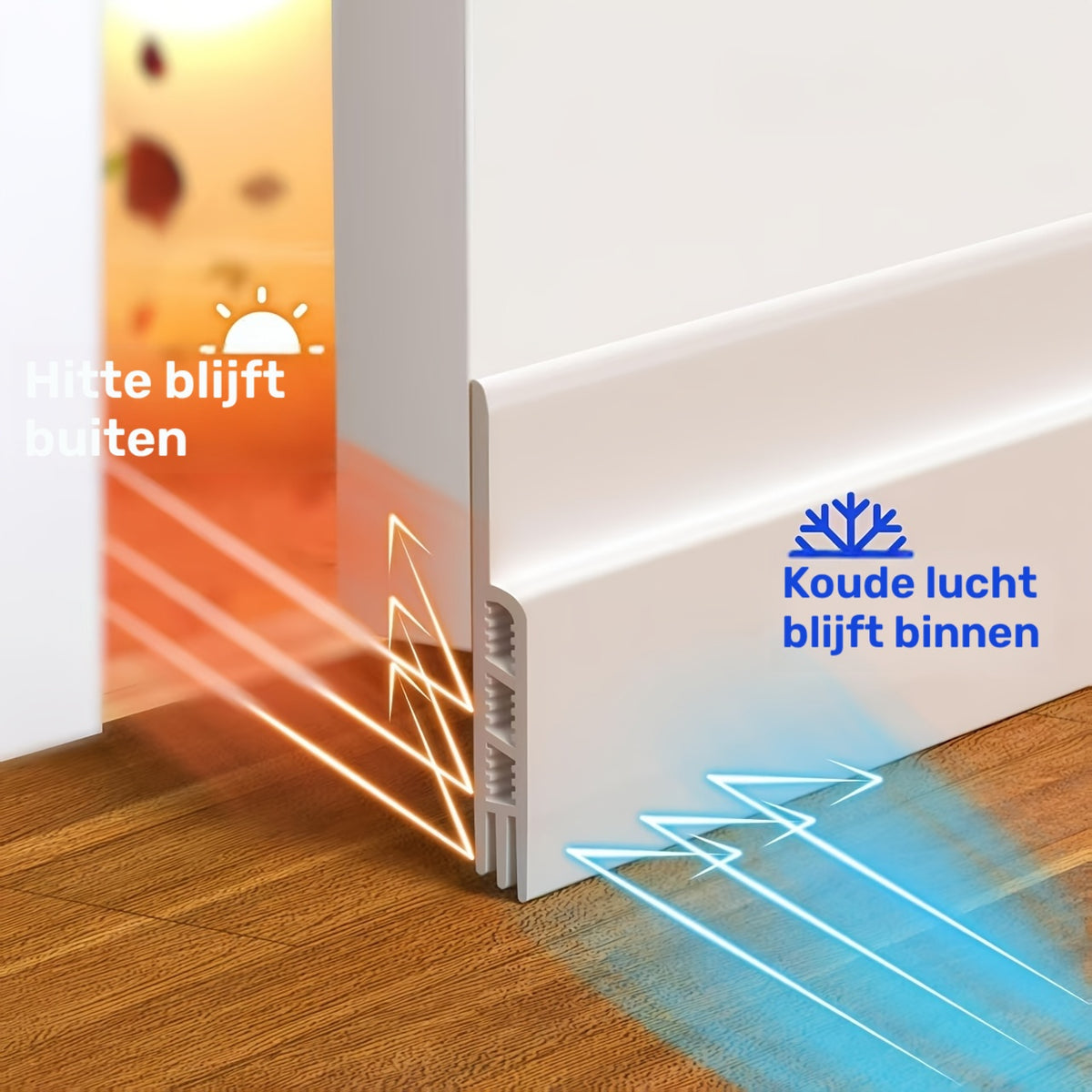 Deur Tochtstopper, Onder Deur Sweep voor Buiten- & Binnendeuren, Tochtstrip Deurafdichting, Garage Raam Blokker Geluid Koude Lucht Isolatie, Tochtwering Wit 4.5cm B X 99.06cm L
