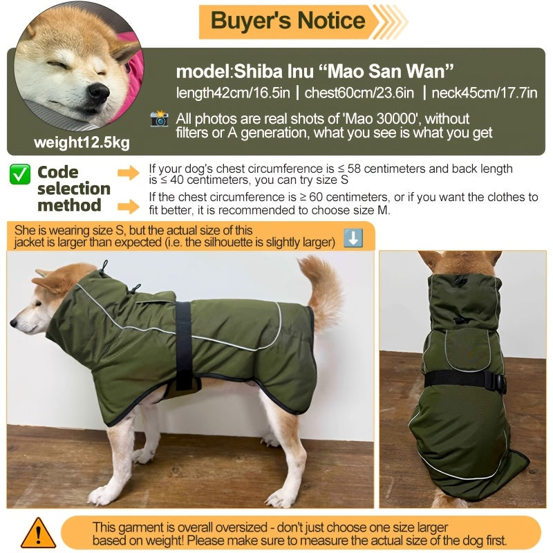 Hondenjas, Verdikt, Fleece Gevoerd, Warm, Koudebestendig, Reflecterend, Winter, voor Dobermann, Labrador, Samoyed, Buiten, Hondenwandelen, Hondenkoat, Huisdierkleding