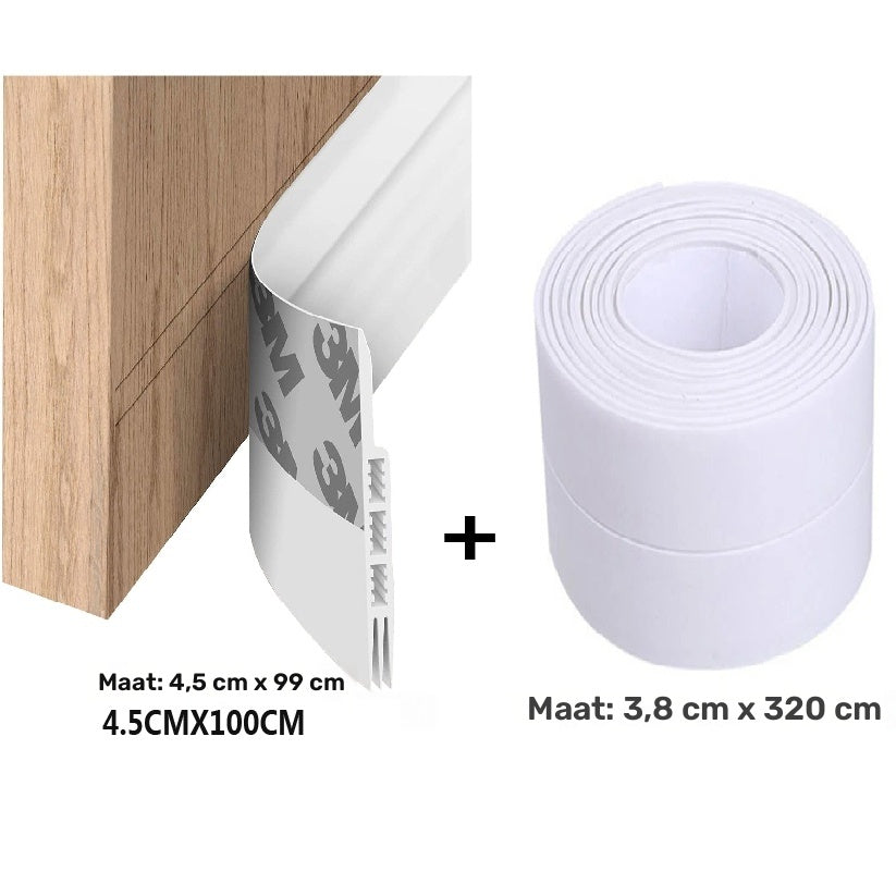 Deur Tochtstopper, Onder Deur Sweep voor Buiten- & Binnendeuren, Tochtstrip Deurafdichting, Garage Raam Blokker Geluid Koude Lucht Isolatie, Tochtwering Wit 4.5cm B X 99.06cm L