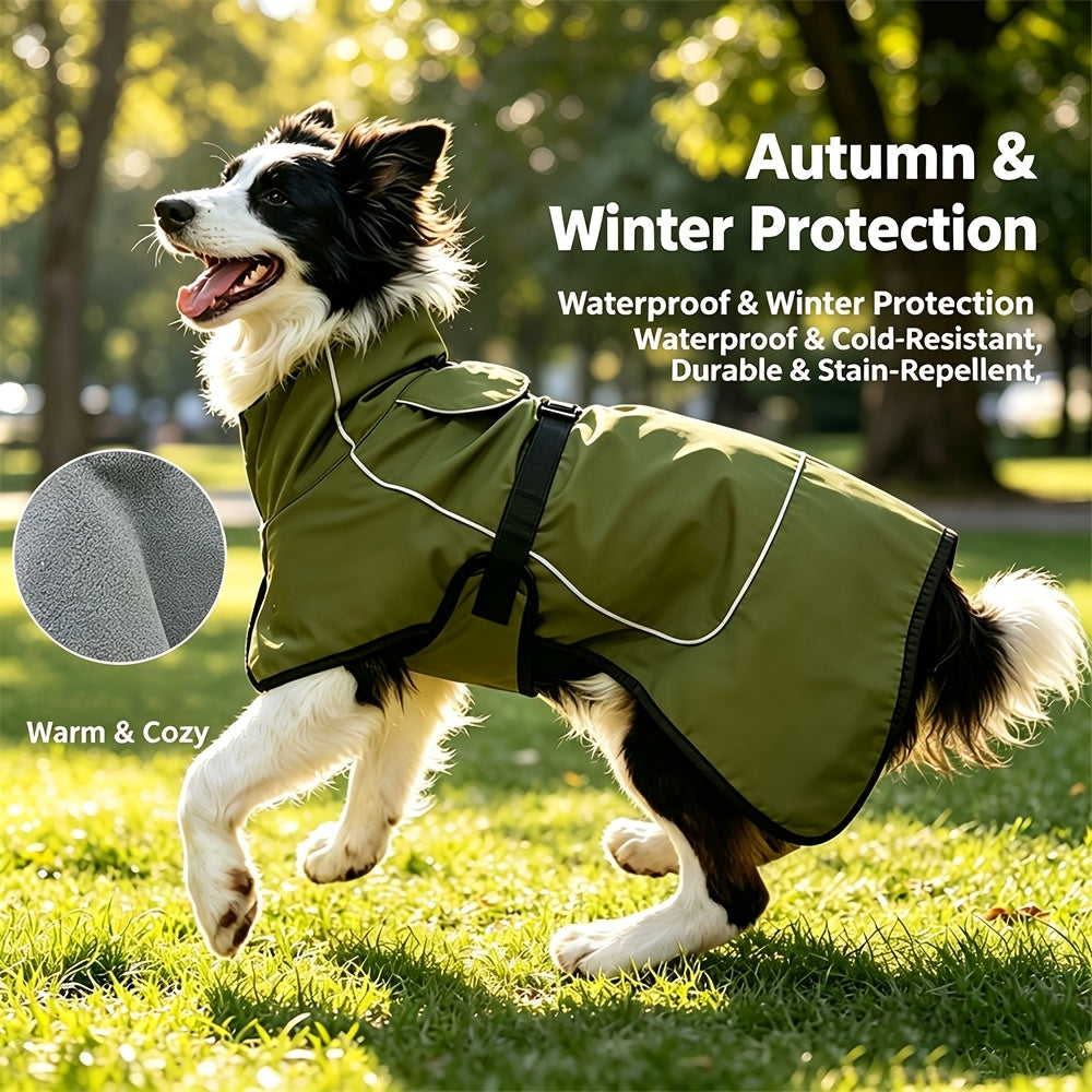 Hondenjas, Verdikt, Fleece Gevoerd, Warm, Koudebestendig, Reflecterend, Winter, voor Dobermann, Labrador, Samoyed, Buiten, Hondenwandelen, Hondenkoat, Huisdierkleding