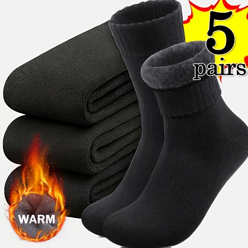 3/5 paar heren winter warme sokken super dikke pluche sokken unisex winter outdoor warme sokken koude bestendige tube sokken perfect cadeau, zwart, koffie en donkergrijs gemengd willekeurig
