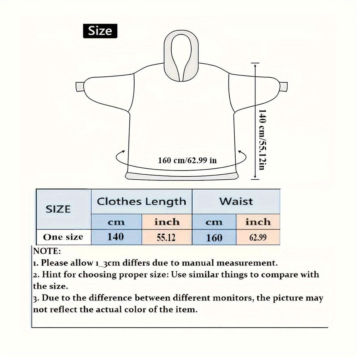 Nieuw Plus Size RUGAN Dames Hooded Blanket Sweatshirt, Apple Pocket Blanket Pullover aan de voorkant, Zachte Warme Comfortabele Parachute Blanket, Unisex Jeugd Maat