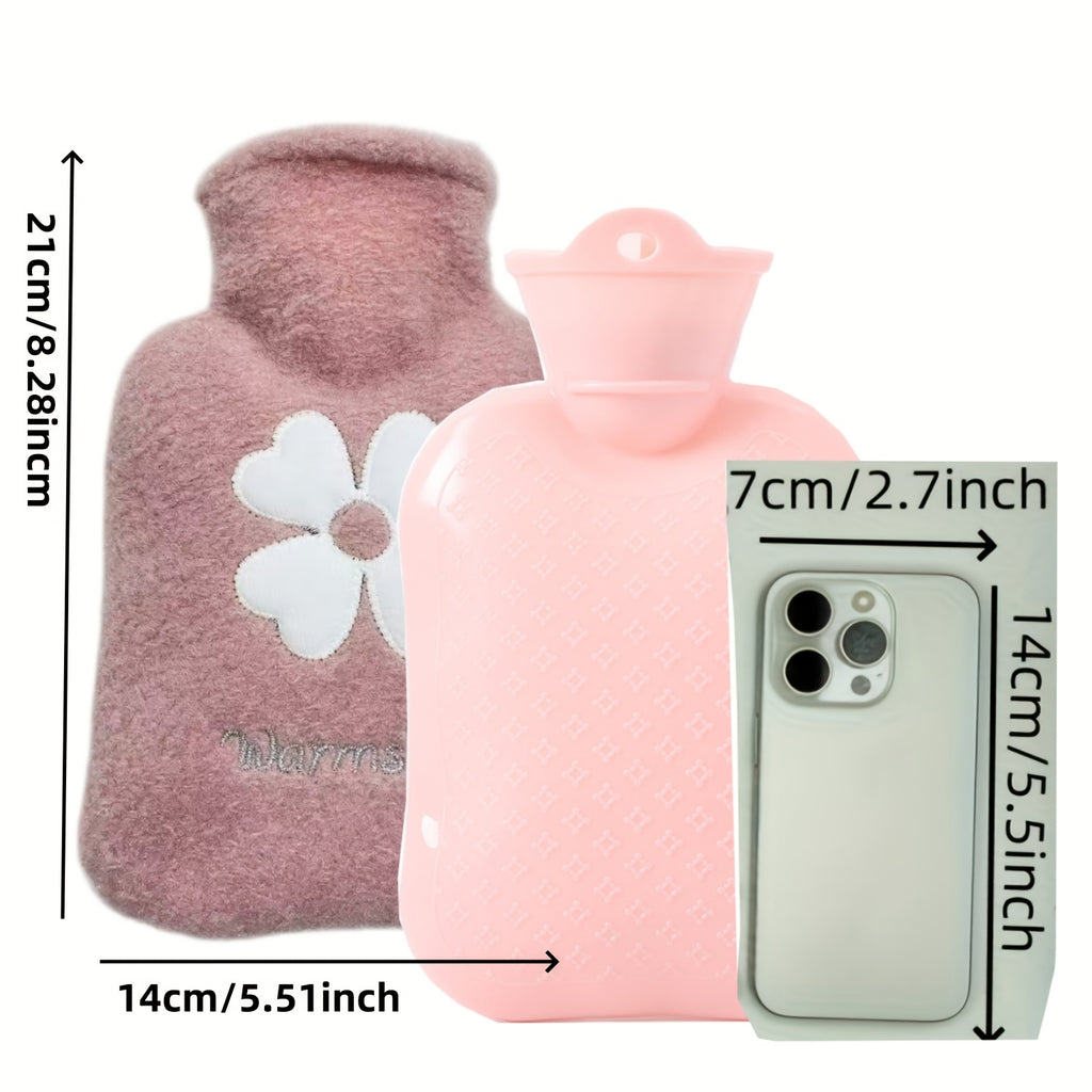Gezellige Warmwaterkruik met Zachte Hoes - 17.63oz/35.27oz, Duurzaam & Makkelijk te Gebruiken voor Warmte