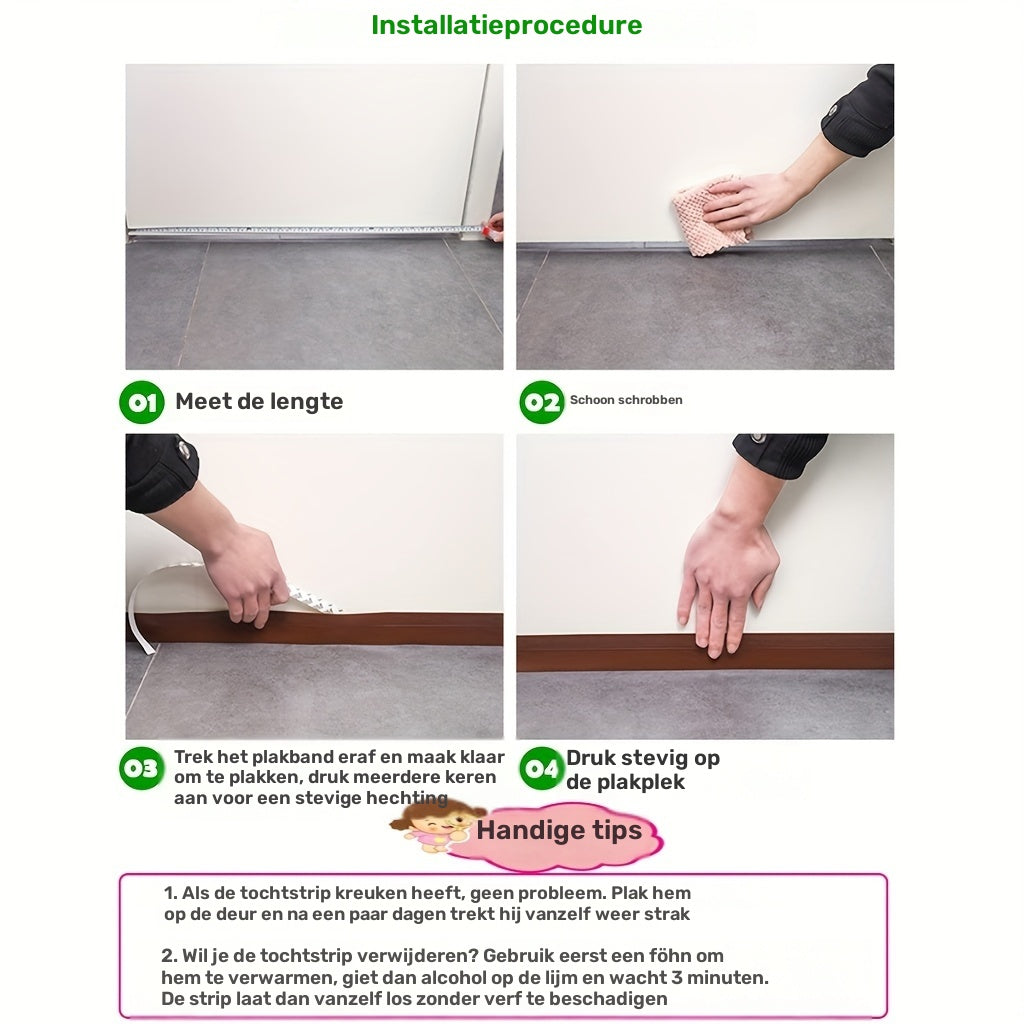 Deur Tochtstopper, Onder Deur Sweep voor Buiten- & Binnendeuren, Tochtstrip Deurafdichting, Garage Raam Blokker Geluid Koude Lucht Isolatie, Tochtwering Wit 4.5cm B X 99.06cm L