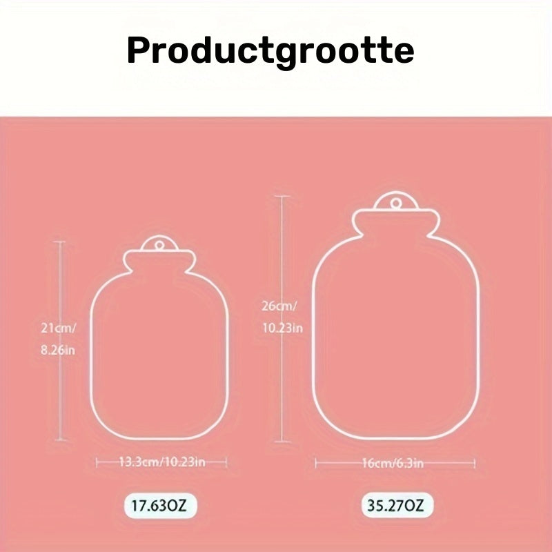 Gezellige Warmwaterkruik met Zachte Hoes - 17.63oz/35.27oz, Duurzaam & Makkelijk te Gebruiken voor Warmte