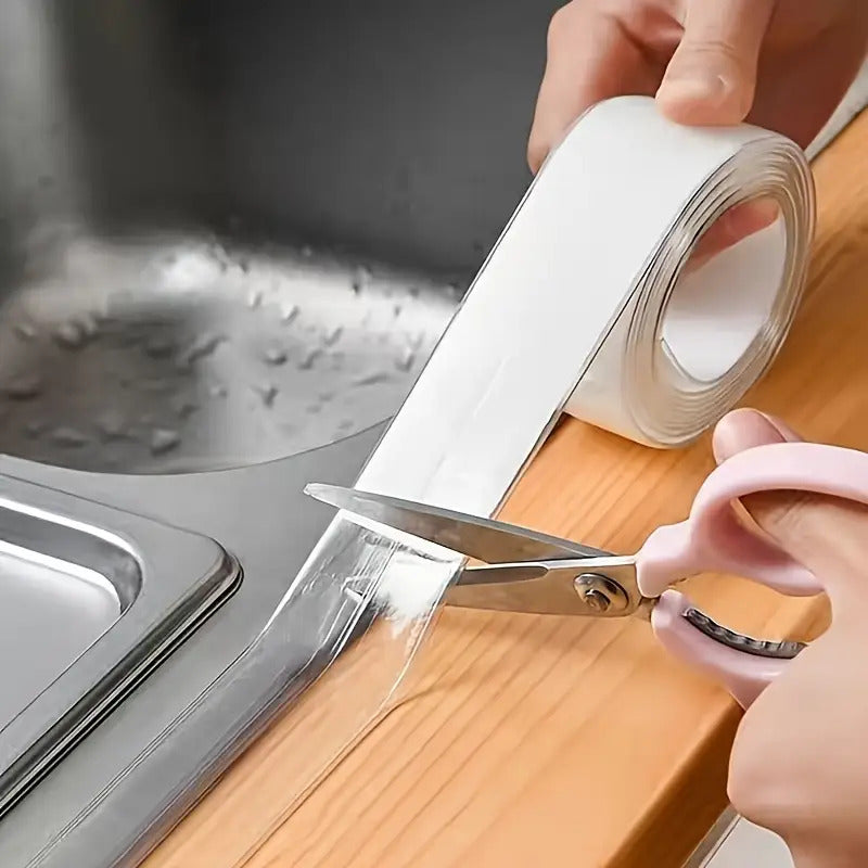2-Rol Set Siliconen Keuken- en Badkamer Waterdichte Tape, Afdichtstrips voor Keukenvoegen, Transparante Waterdichte Strips, Badkamer Toilet Muur Hoeklijn, Geschikt Voor Spoelbak Kieren, Duurzaam Materiaal, Ideaal Voor Thuis- en Restaurantgebruik