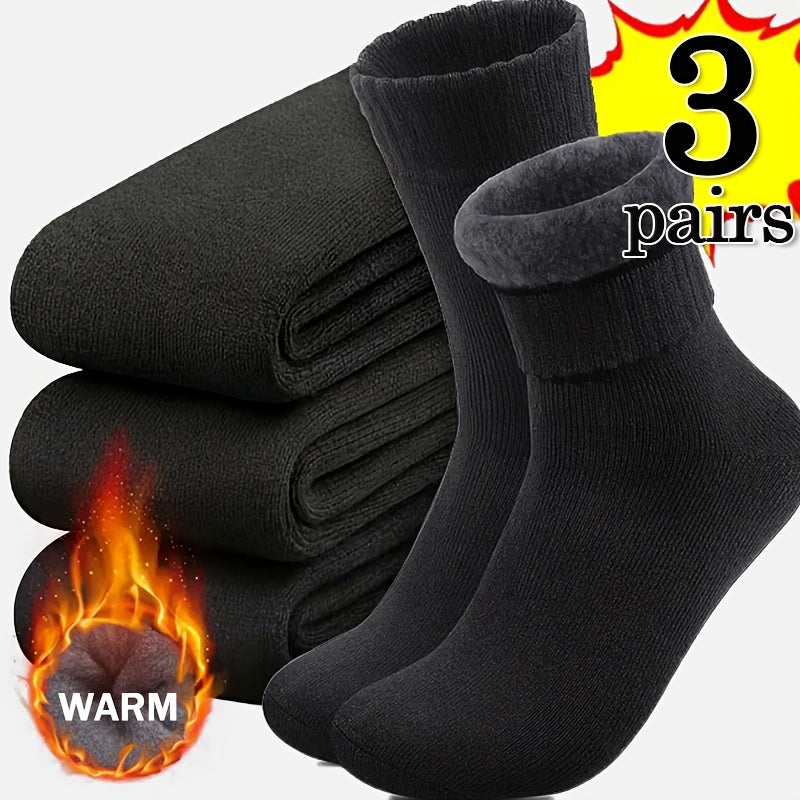 3/5 paar heren winter warme sokken super dikke pluche sokken unisex winter outdoor warme sokken koude bestendige tube sokken perfect cadeau, zwart, koffie en donkergrijs gemengd willekeurig