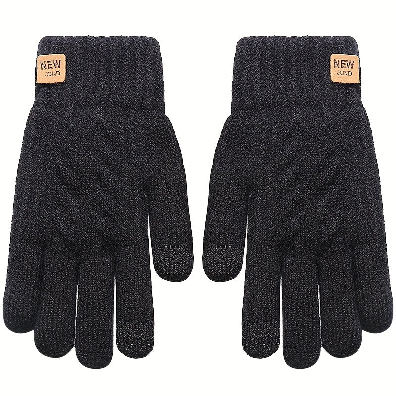 Groothandel Verdikte Dubbellaagse Handschoenen voor Dames, Nieuwe Wintereditie met Fleece Voering, Touchscreen-Vriendelijke Effen Kleur Warme Handschoenen