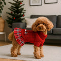 Hond Kerst Trui Jurk voor Kleine Honden met Vlinderdas Turtleneck Honden Trui Jurk met Riemgat Honden Winterkleding Warme Gebreide Puppy Trui voor Chihuahua Yorkies Havanese Bichon