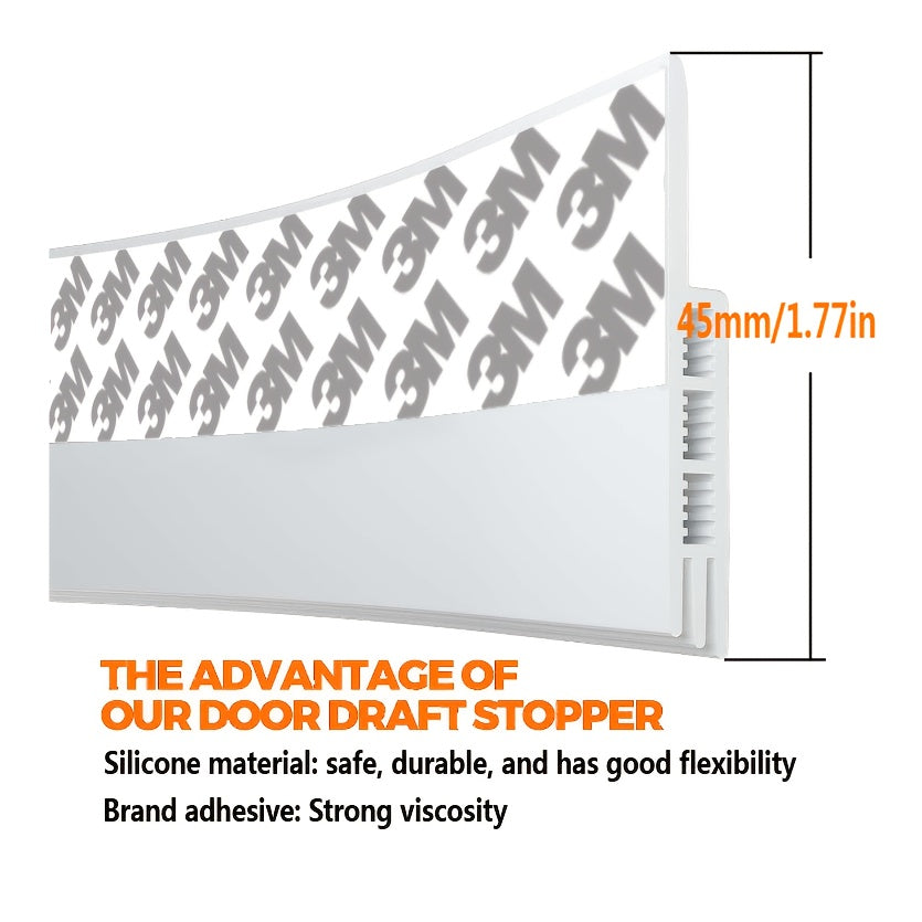 Deur Tochtstopper, Onder Deur Sweep voor Buiten- & Binnendeuren, Tochtstrip Deurafdichting, Garage Raam Blokker Geluid Koude Lucht Isolatie, Tochtwering Wit 4.5cm B X 99.06cm L