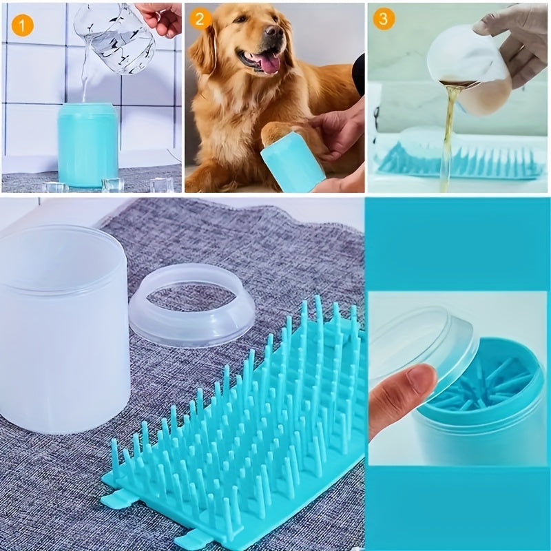 Zachte siliconen pootreiniger voor huisdieren, draagbare borstel voor katten en honden
