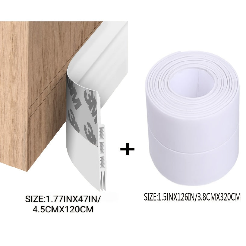 Deur Tochtstopper, Onder Deur Sweep voor Buiten- & Binnendeuren, Tochtstrip Deurafdichting, Garage Raam Blokker Geluid Koude Lucht Isolatie, Tochtwering Wit 4.5cm B X 99.06cm L
